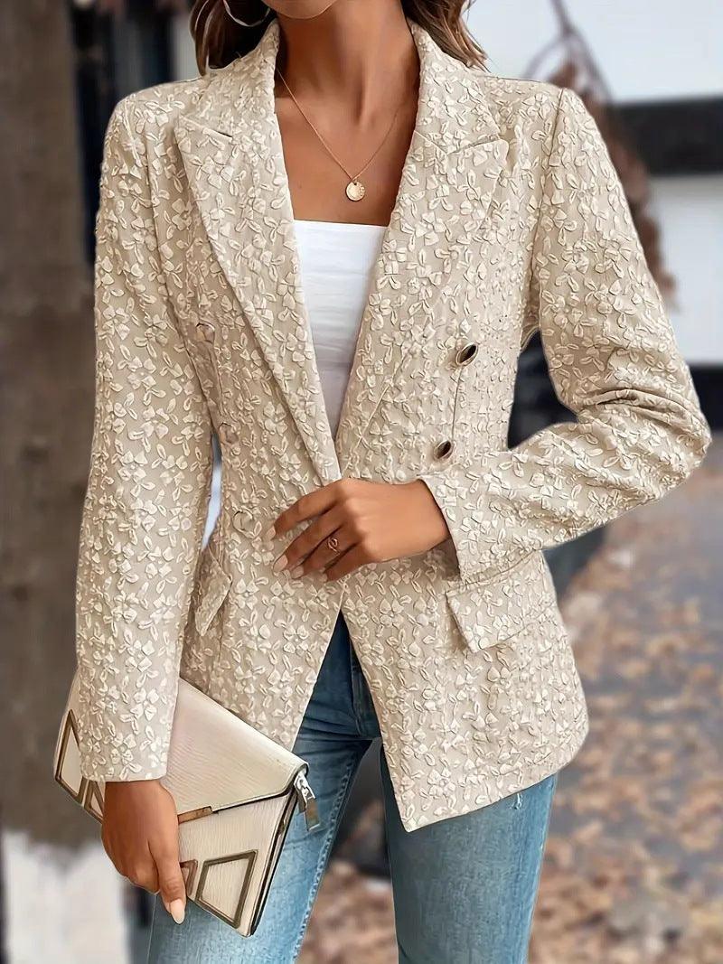 Blazer Double boutonnage de couleur Pure pour femme, vêtement de tempérament à la mode d'hiver