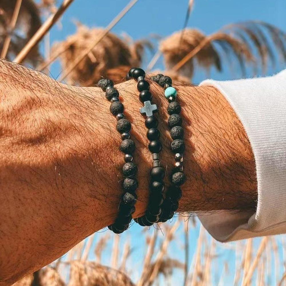 Couples Bracelet Men's Fashion Turquoise Cross Bracelet