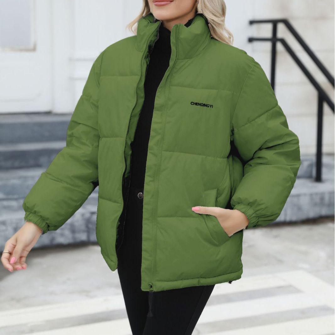 Manteau d'hiver décontracté coupe-vent en coton pour femme, veste chaude et épaisse, vêtements d'extérieur solides, assortis avec tout, hauts amples