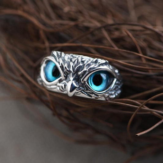 Bague Vintage en forme d'oeil de démon pour femmes, anneau de hibou, rétro