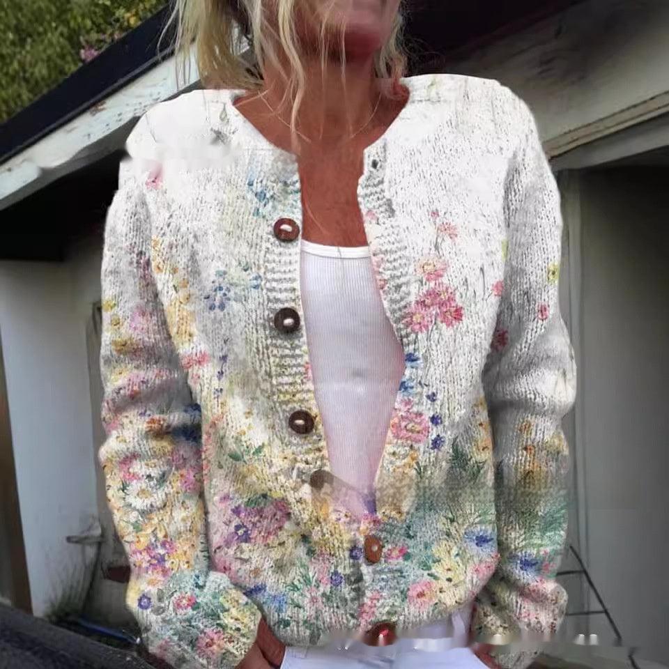 Cardigan imprimé décontracté avec manteau et pull