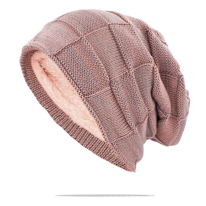 Bonnet d'hiver chaud unisexe en laine tricotée pour homme et femme, couvre-chef décontracté en coton