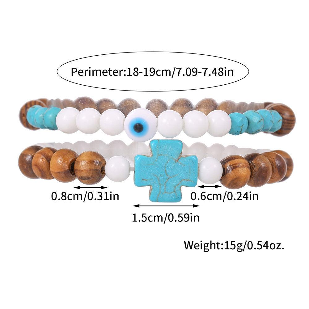 Couples Bracelet Men's Fashion Turquoise Cross Bracelet