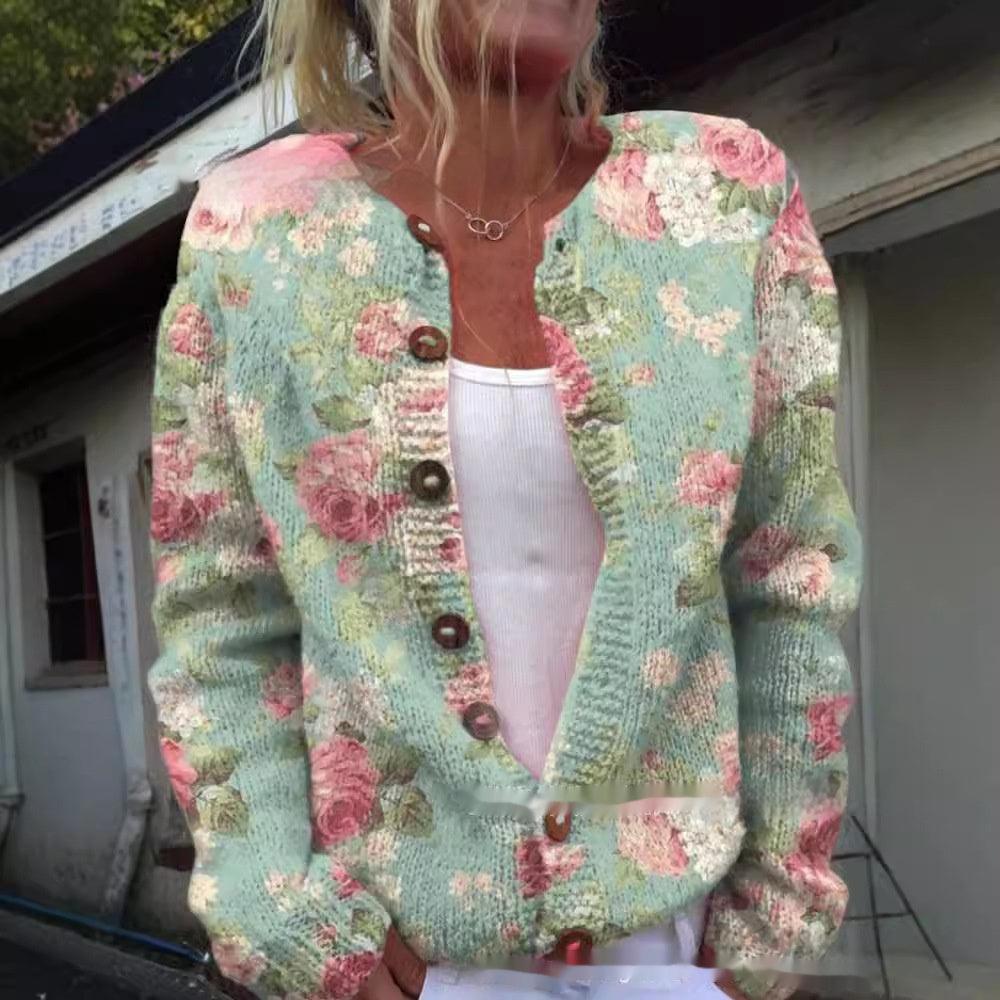 Cardigan imprimé décontracté avec manteau et pull