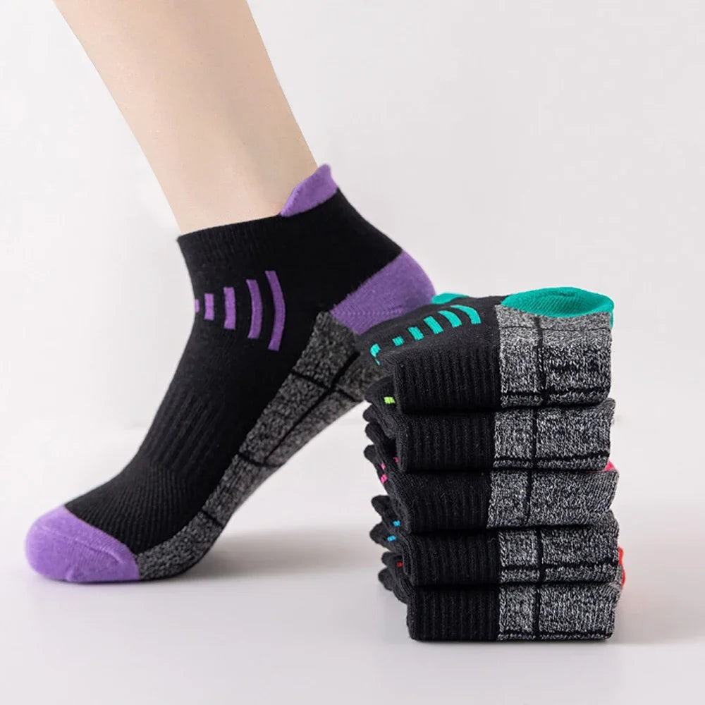 Lot de 3 paires de chaussettes en coton biologique pour femme, respirantes, pour course à pied, été, fines