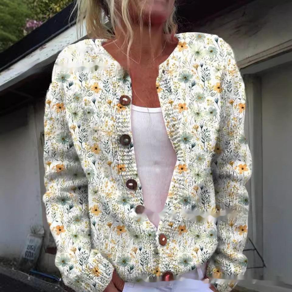 Cardigan imprimé décontracté avec manteau et pull